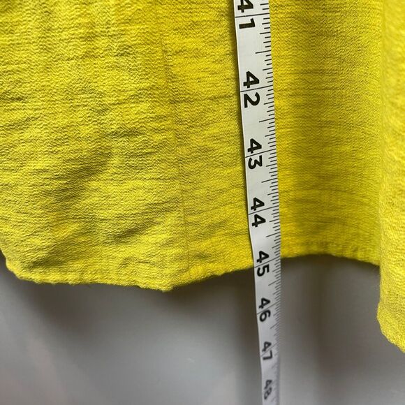 Lost Wonder Midi Dress Women's Medium Yellow Smocked Button Front Cut Out Beachy - Picture 9 of 9